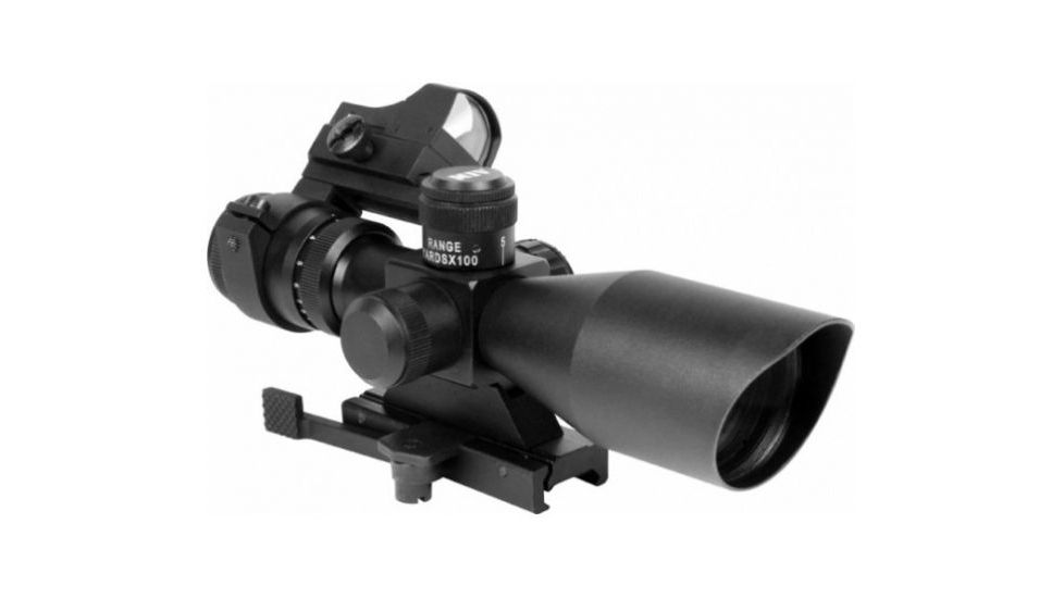 AIM Sports Inc CQB Combo 3-9x40 Scope and Red Dot, Red Dot-Picatinny Mount-Mil-Dot JSRPC01-M
