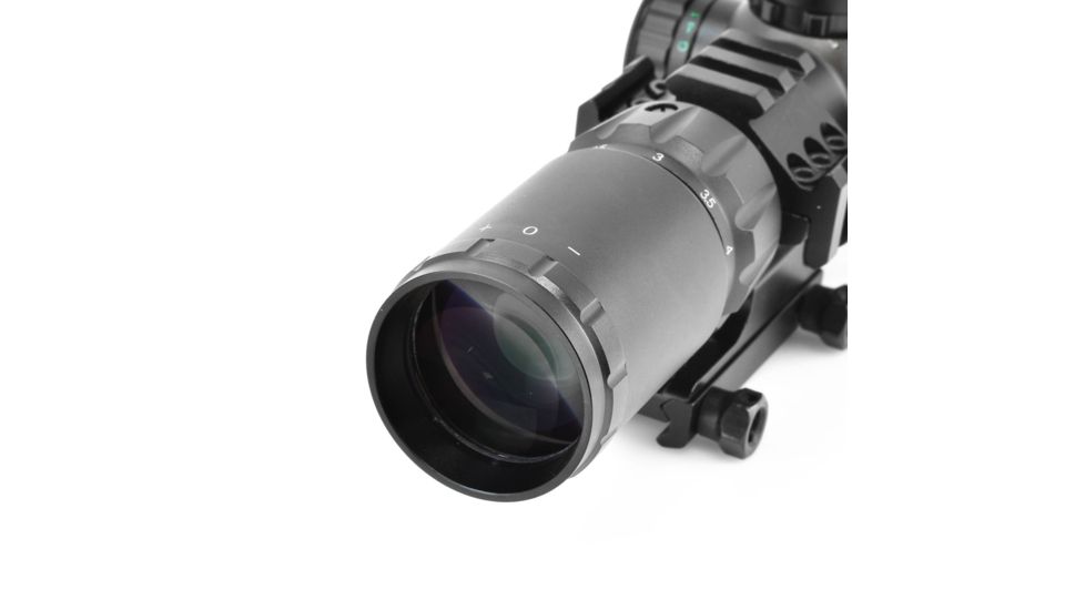 AIM Sports Inc Recon Series 1.5-4x30 Tri Illuminated CQB Scope w/ Locking Turrets/3/4 Circle Reticle JTHR1