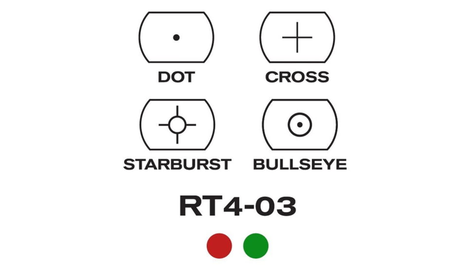 AimSports Dual Ill. Red Dot Sight 4 Different Reticles, Black, Red-Green RT4-03, EDEMO2