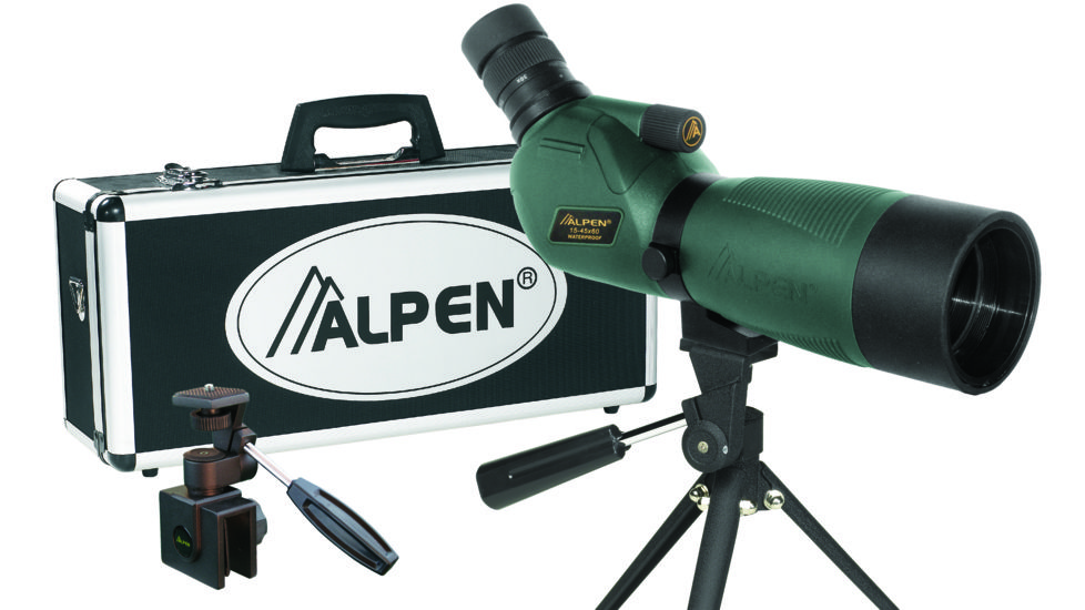 Alpen 15-45x60 Waterproof Spotting Scope Kit, Green, 728NKIT