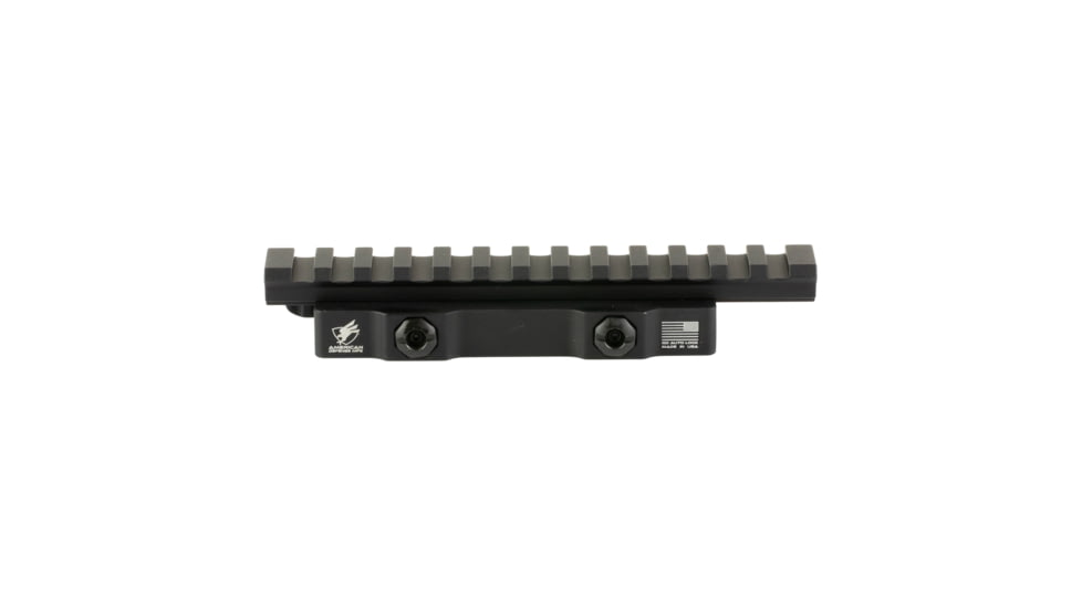 American Defense Manufacturing AD-1700, Quick Detach Riser Riflescope Mount, Fits Picatinny, Anodized Finish, Black, AD-1700-XLR-STD