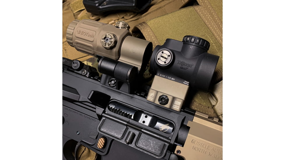 American Defense Manufacturing ADM Flip Off Magnifier Mount, Titanium Lever, Black, AD-SM51-FLIP-TL