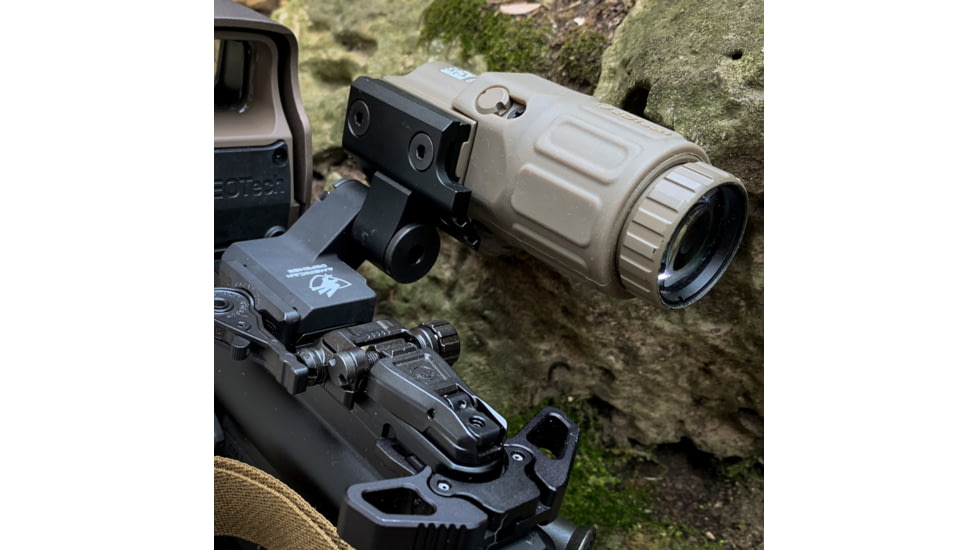 American Defense Manufacturing ADM Flip Off Magnifier Mount, Titanium Lever, Black, AD-SM51-FLIP-TL