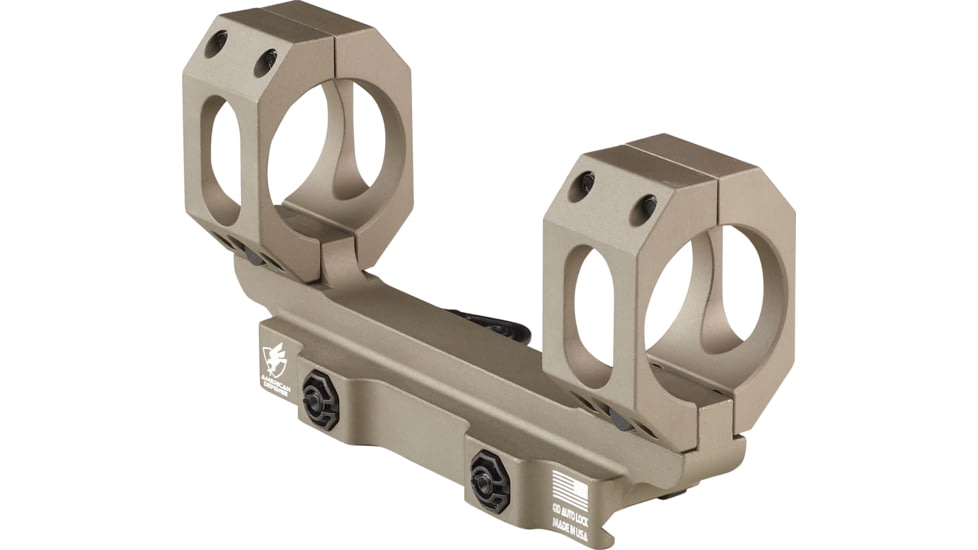 American Defense Manufacturing Dual Ring Scope Mount Straight Up, Spaced Wide to Fit Larger Scoped Like SCHMIDT &amp; BENDER, 40mm Rings, Flat Dark Earth, AD-RECON-SW 40 STD FDE-TL