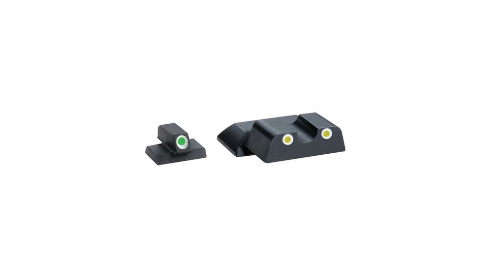 Ameriglo Classic Tritium 3-Dot Night Sights For S&amp;W Shield Green Front Yellow Rear