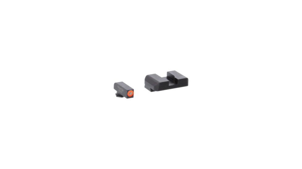 AmeriGlo Glock Gen 5 Hackathorn Tritium Pistol Sight Sets, Green Tritium Orange Outline FRONT, Green Single Dot REAR, GL-5433
