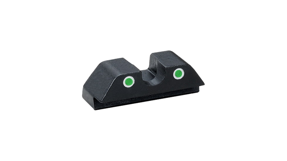 AmeriGlo Glock U Notch Tritium Pistol Sights, Rear Only-Green Tritium Lamp 2-dot White Outlines .248 H .165 U Notch fits MOS slide, GL-634R