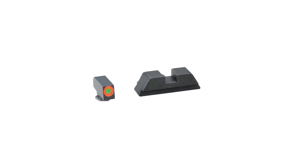 Ameriglo Hackathorn Night Set For Glock 42 Orange Outline Front Black Rear