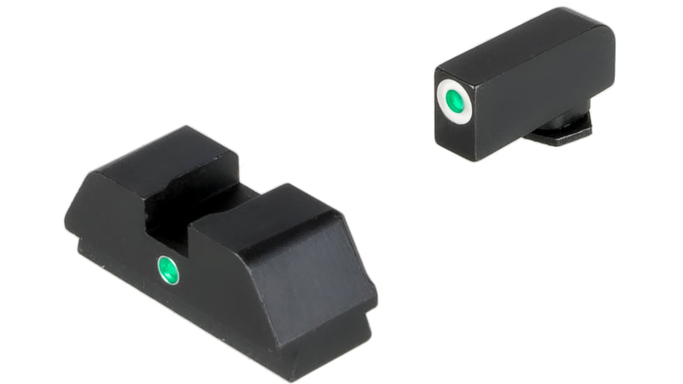 AmeriGlo i-Dot Night Sight Set for Walther PDP w/Green Tritium White Outline Front/ i-Dot Rear, WA-101