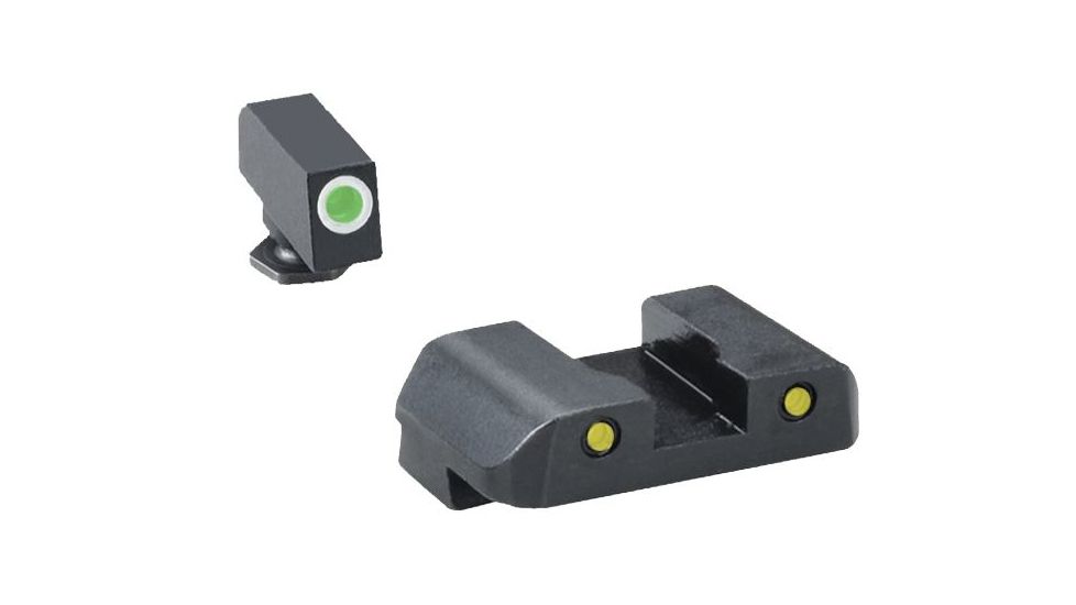Ameriglo Complete Pro Operator Series Night Sight Sets Green Front Yellow Rear For Fits Glocks 17 19 22 23 24 26 27 33 34 35 37 38 39 Gl 229 Op