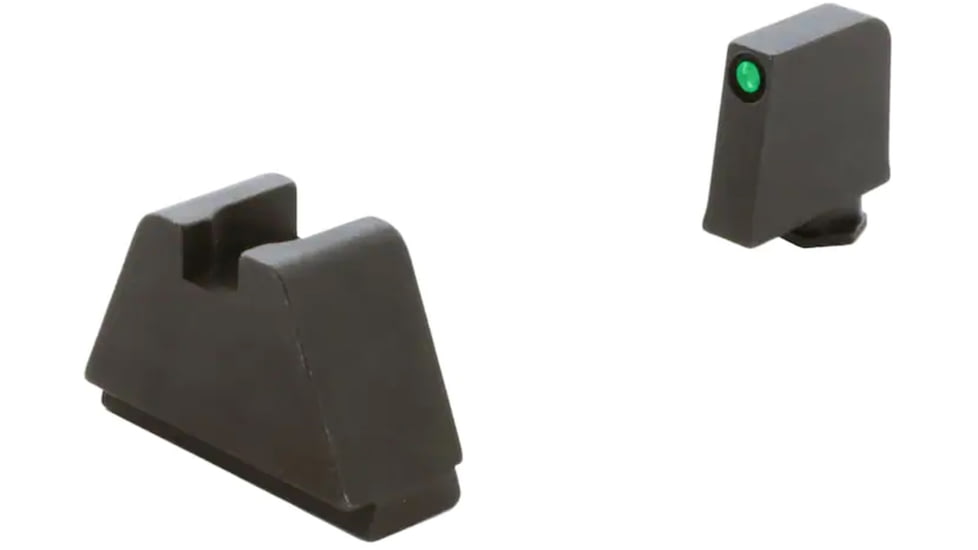 AmeriGlo Optic Compatible 4XL Tall Green Tritium Black Outline .385in front, FlatBlack .480in Rear, GL-824