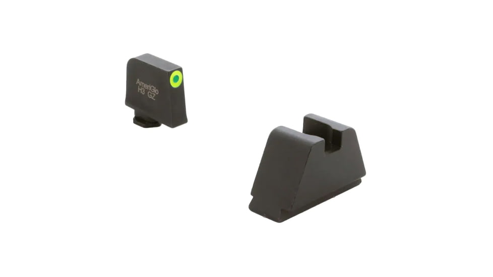 AmeriGlo Optic Compatible 4XL Tall Green Tritium LumiGreen Outline .385in front, FlatBlack .480in Rear, GL-695