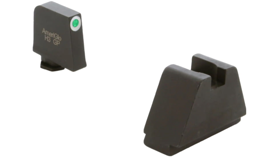 AmeriGlo Optic Compatible 4XL Tall Green Tritium White Outline .385in front, FlatBlack .480in Rear, GL-495