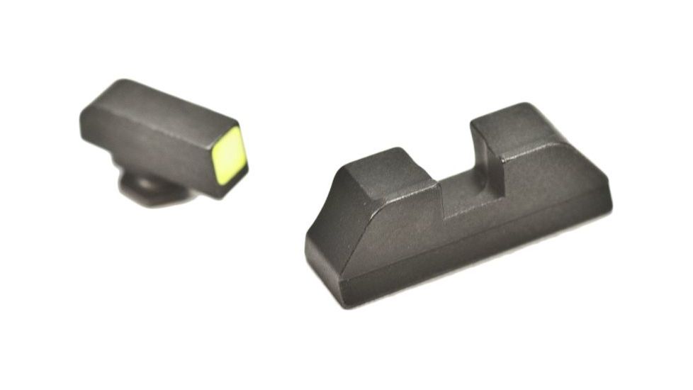 AmeriGlo Painted Front Black Rear Fits Glock 20,21,29,30,31,32,36 CLAW set Black Rear and Lumi Square Front GL-441