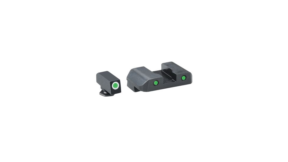 Ameriglo Pro Operator 2-Dot Rear Night Sight Green Tritium With Black Outlines Springfield XD #10