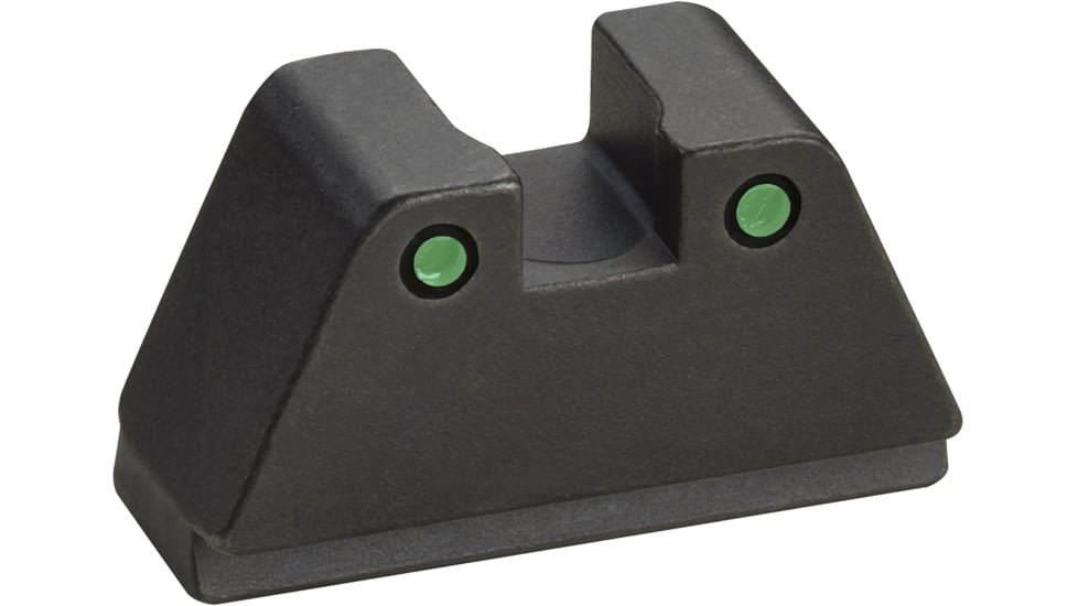 AmeriGlo Rear Only-Green Tritium Lamp, 2-dot Black Outlines .429 H .150 Sq Notch fits MOS slide, GTR-209