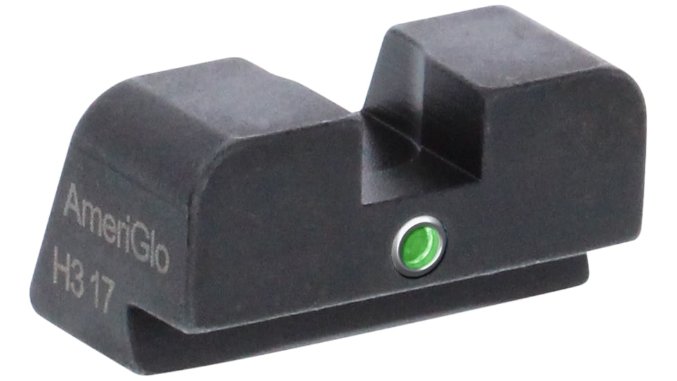 AmeriGlo Rear Only-Green Tritium Lamp, single dot No Outline .316 H .150 Sq Notch, SG-101R