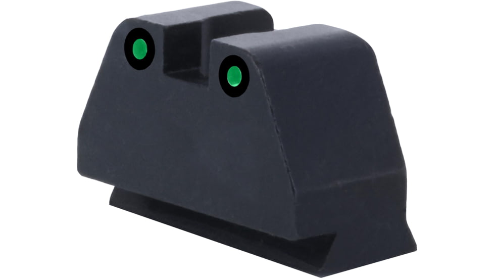 AmeriGlo Smith and Wesson Rear Sight, Green Tritium 2-Dot Black Outlines .492inH .150in Sq Notch, Smith &amp; Wesson, SW-2200R