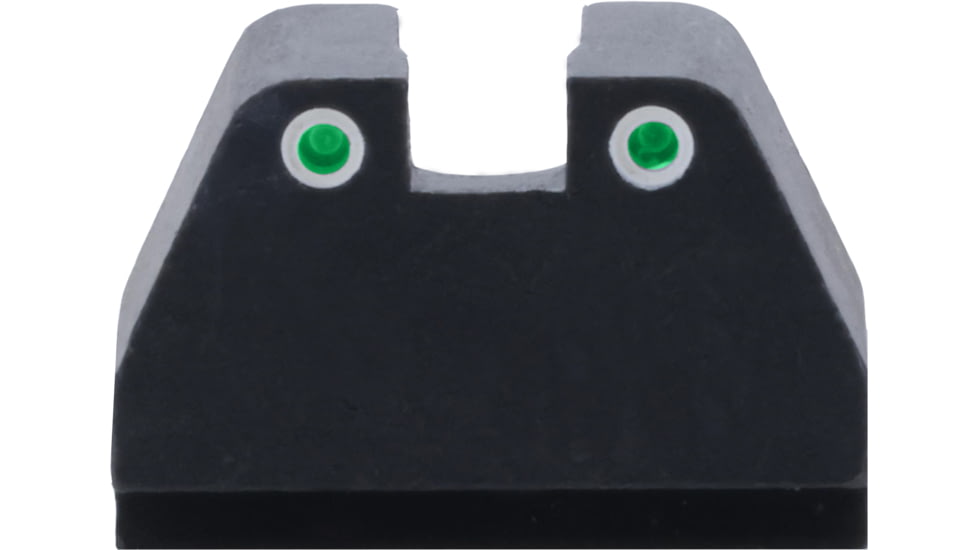 AmeriGlo Smith and Wesson Rear Sight, Green Tritium 2-Dot White Outlines .492inH .150in Sq Notch, Smith &amp; Wesson, SW-2100R