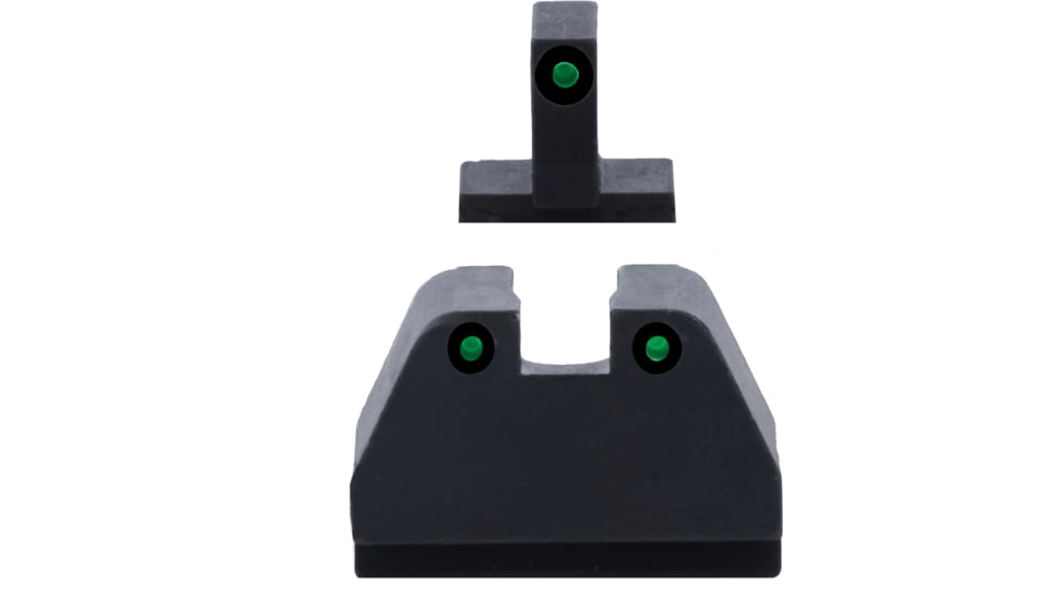 AmeriGlo Smith &amp; Wesson Pistol Front Sight, Green Tritium Black Outline .378in FRONT, Green Tritium Black Outline .492inREAR, Smith &amp; Wesson, SW-813