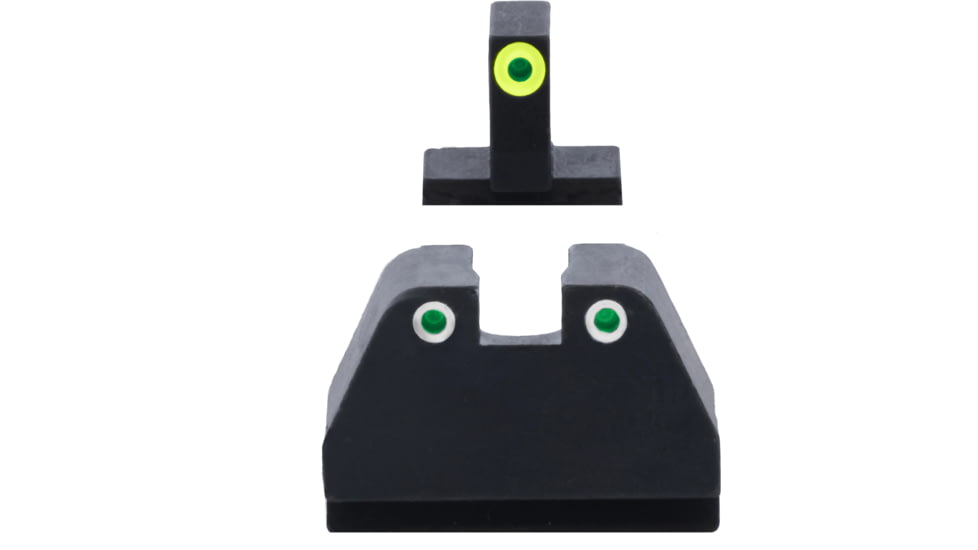 AmeriGlo Smith &amp; Wesson Pistol Front Sight, Green Tritium LumiGreen Outline .378in FRONT, Green Tritium White Outline .492inREAR, Smith &amp; Wesson, SW-333