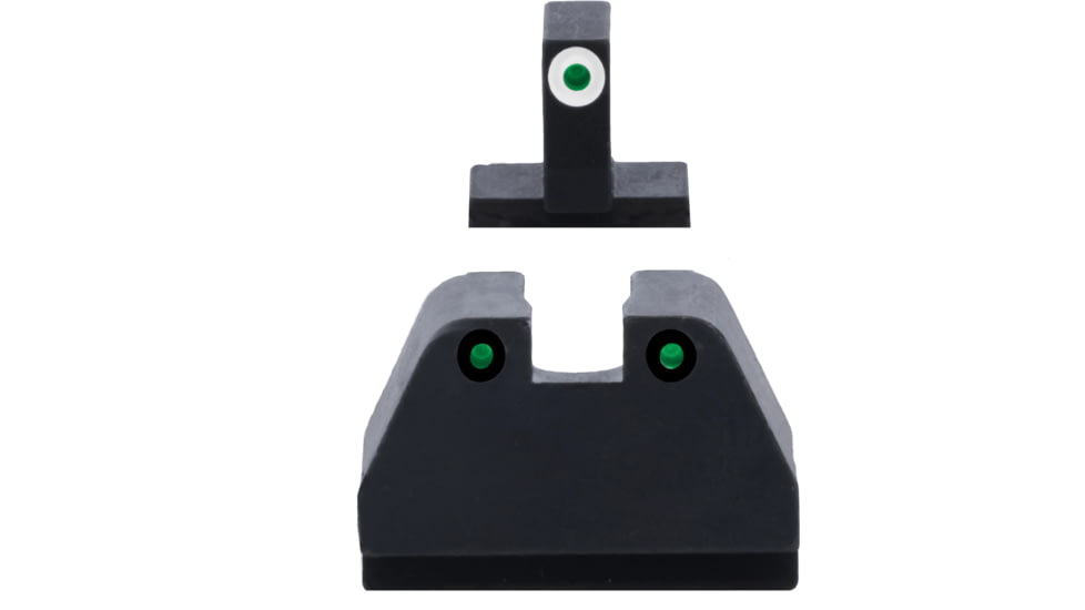 AmeriGlo Smith &amp; Wesson Pistol Front Sight, Green Tritium White Outline .378in FRONT, Green Tritium Black Outline .492inREAR, Smith &amp; Wesson, SW-152