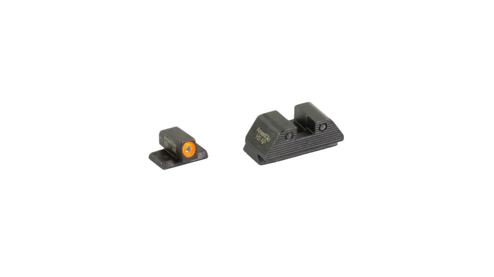AmeriGlo Smith &amp; Wesson Trooper Night Sight, Green Tritium Orange Outline FRONT, Green Tritium Black Outline Serrated SQ REAR, Smith &amp; Wesson, SW-817
