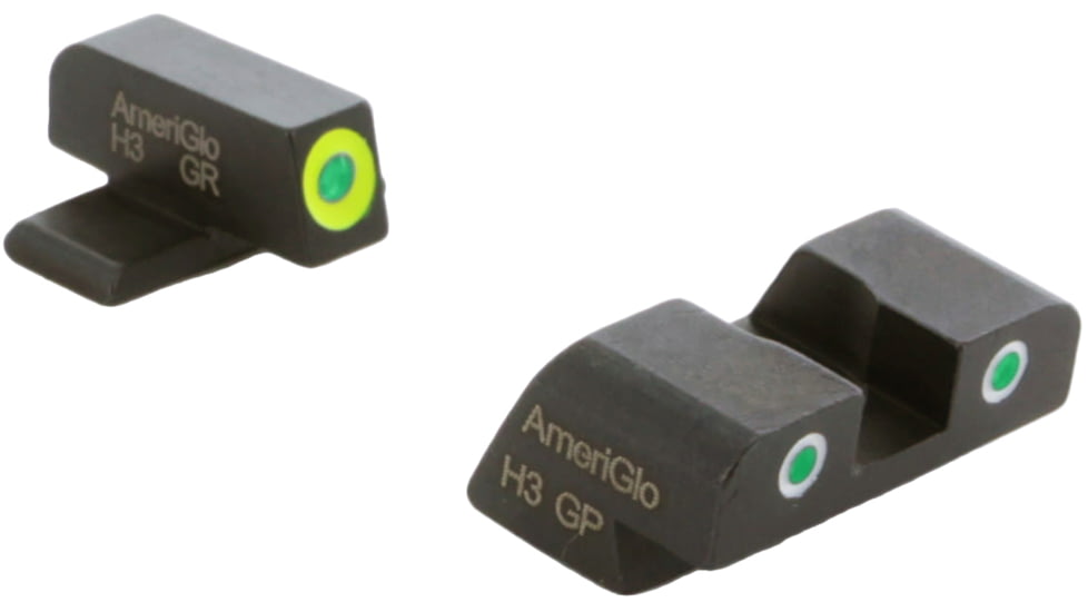 AmeriGlo Spartan 3 Dot Night Sight Set for SIG w/Green Tritium LumiGreen Outline Front/ Green Tritium White Outline Rear, SG-747