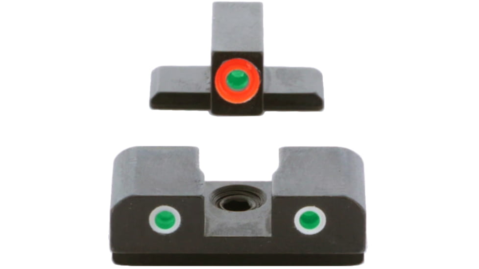 AmeriGlo Spartan 3 Dot Night Sight Set for SIG/XD w/Green Tritium Orange Outline Front/ Green Tritium White Outline Rear, SG-745