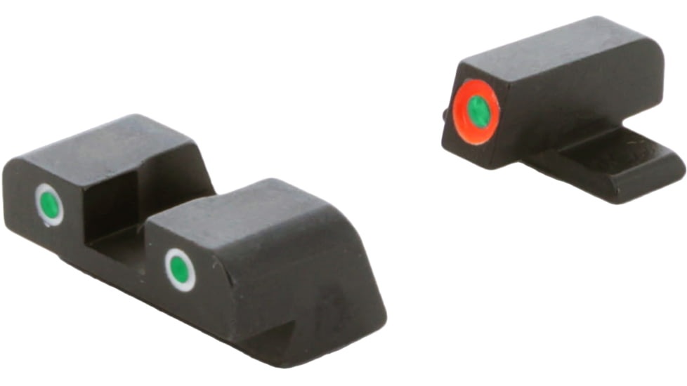 AmeriGlo Spartan 3 Dot Night Sight Set for SIG/XD w/Green Tritium Orange Outline Front/ Green Tritium White Outline Rear, SG-745