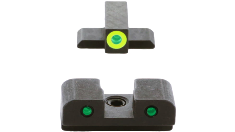 AmeriGlo Spartan 3 Dot Night Sight Set, Springfield Hellcat w/Green Tritium LumiGreen Outline Front/Green Tritium Black Outline Rear, SA-546