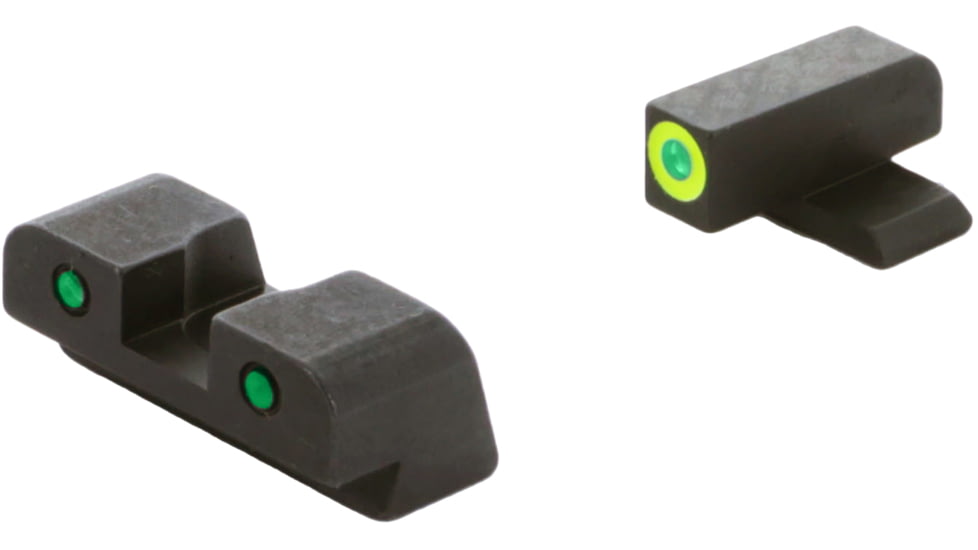 AmeriGlo Spartan 3 Dot Night Sight Set, Springfield Hellcat w/Green Tritium LumiGreen Outline Front/Green Tritium Black Outline Rear, SA-546