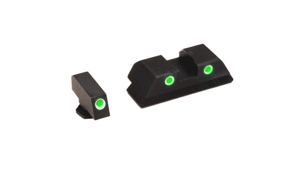 AmeriGlo Tritium Front Tritium Rear Fits Glock 20 Classic Rear, Green, Setscrew