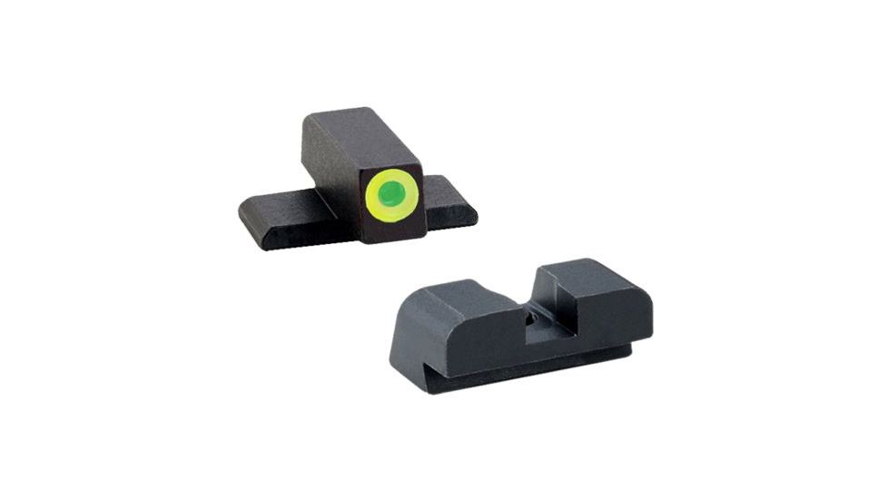 AmeriGlo Tritium Sig Set ProGlo lime-Lumi Outline Front, BLK Rear 8 Height Front 8 Height Rear SG-533