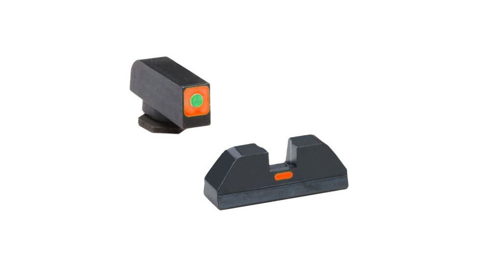 Ameriglo Tritium Front and non trit rear sights, green orange GL-607