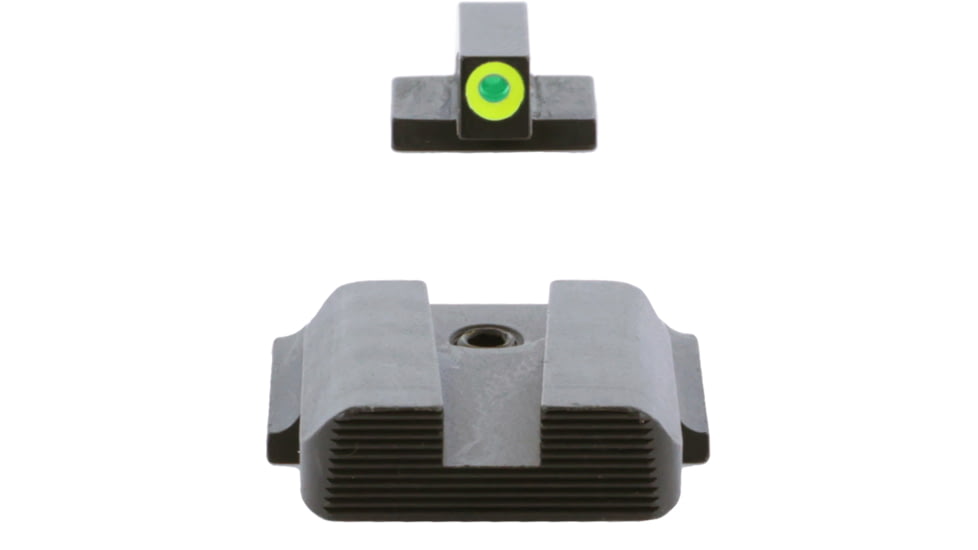 AmeriGlo Tritium Front Black Rear M&amp;P Shield ProGlo Front, LimeLumi Outline SW-543