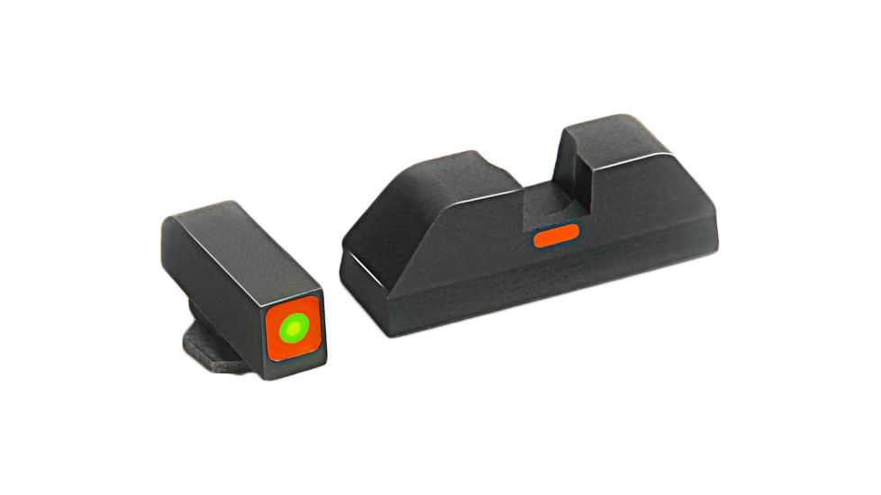 AmeriGlo Tritium Night Sight Fits Glock 20,21,29,30,31,32,36, ProGlo Square Front, Orange and Orange Painted Line Rear GL-617