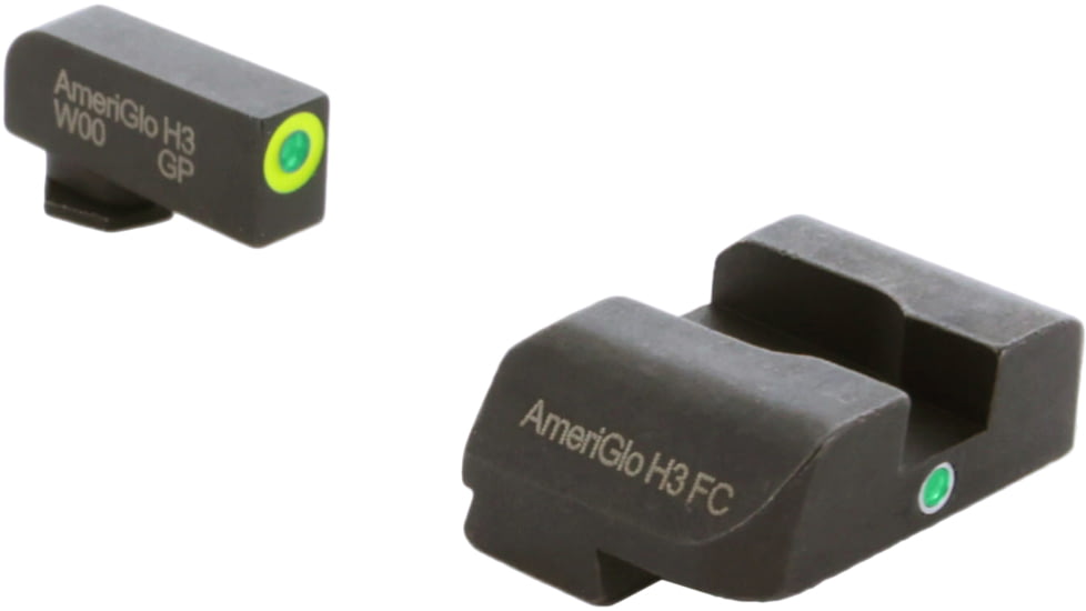 AmeriGlo Tritium Night Sights, For Glock 20/21 Pro i-Dot set GRN / Lime Outline ProGlo Front with single GRN Rear GL-303
