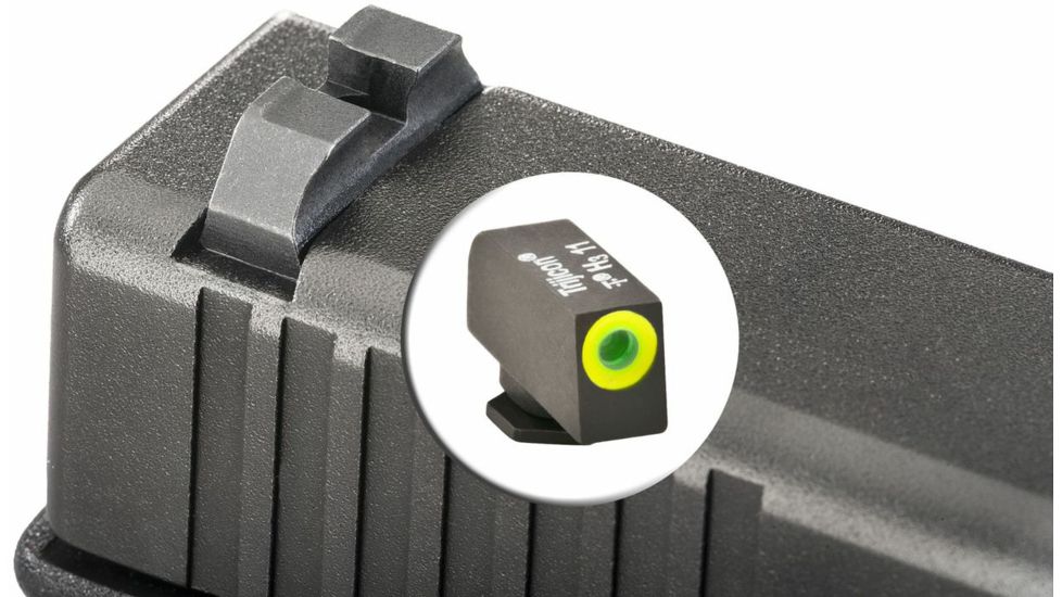 AmeriGlo Tritium Front Tritium Rear Fits Glock 17,19,22,23,24,26,27,33,34,35,37,38,39 ProGlo Circle, LumiLime Front with Black Claw Rear GL-444