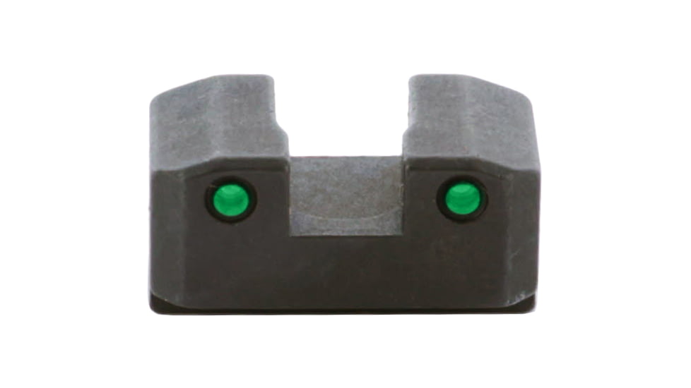 AmeriGlo Tritium Rear Sights for Springfield w/Green Tritium 2 Dot Black Outlines .300in H, Sq Notch Serrated, SA-875R