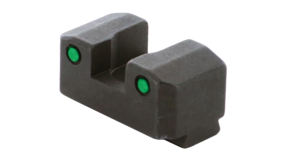 AmeriGlo Tritium Rear Sights for Springfield w/Green Tritium 2 Dot Black Outlines .300in H, Sq Notch Serrated, SA-875R