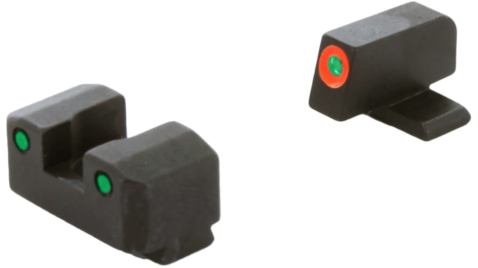 AmeriGlo Trooper Sets for Springfield Hellcat OSP w/Green Tritium Orange Outline Front/ Green Tritium Black Outline Rear, SA-816