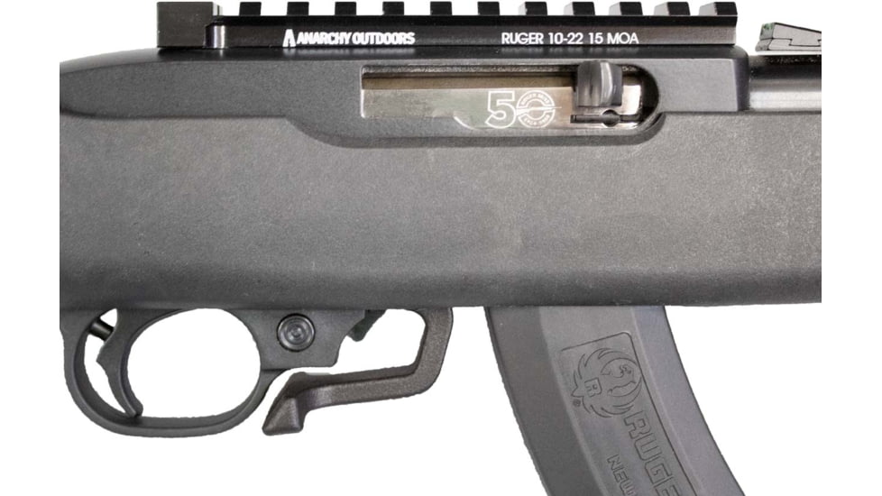 Anarchy Outdoors Ruger 10/22 Scope Base, 15 MOA, Black, 791617489639