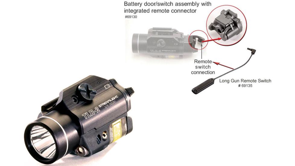 Streamlight TLR-2 Tactical Weapon Flashlight w/ Laser Sight, CR123, Laser Sight , No Strobe, 300 Lumens, Black, 69120