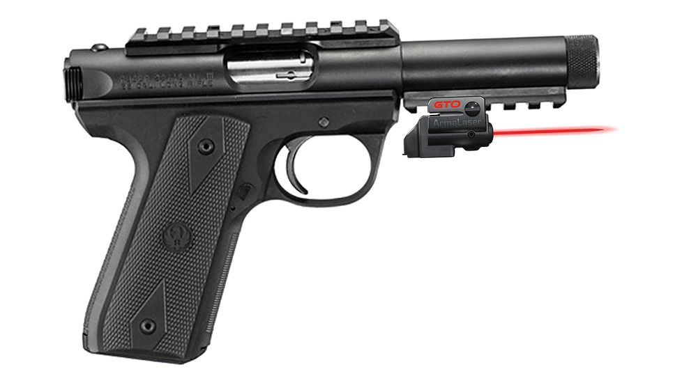 ArmaLaser GTO/FLX Finger Touch Red Laser Sight for Ruger 22/45 Threaded Barrel, Black, GTO/FLX56