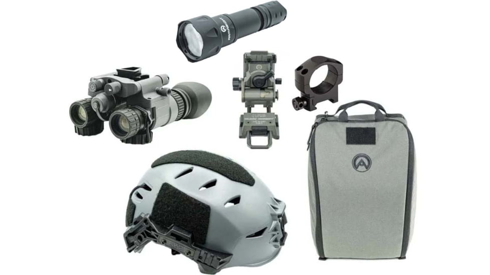 Armasight BNVD-51 1x Gen 3 Pinnacle IIT, Dual-Channel Night Vision Goggles, White Phosphor IIT, Gray w/Team Wendy EXFIL LTP Bump Helmet Rail 3.0, Armasight Gray, XL
