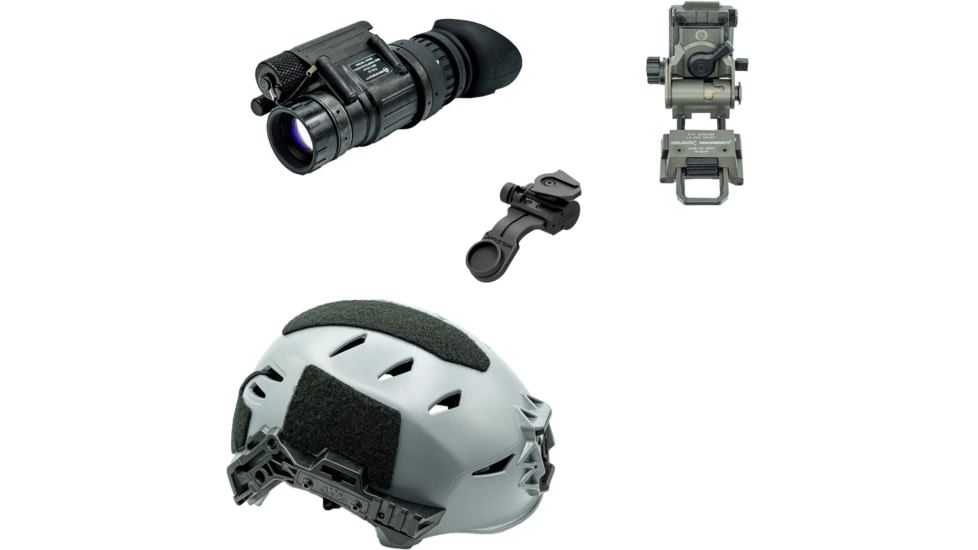Armasight PVS-14 Premium Kit - PVS-14 Gen 3 Bravo Ghost White NV Monocular Blk, Wilcox G95 Mount Gry, Wilcox PVS-14 J-Arm Blk, OG Helmet Bag Gry, TW EXFIL LTP Helmet Rail 3.0, XL Gry