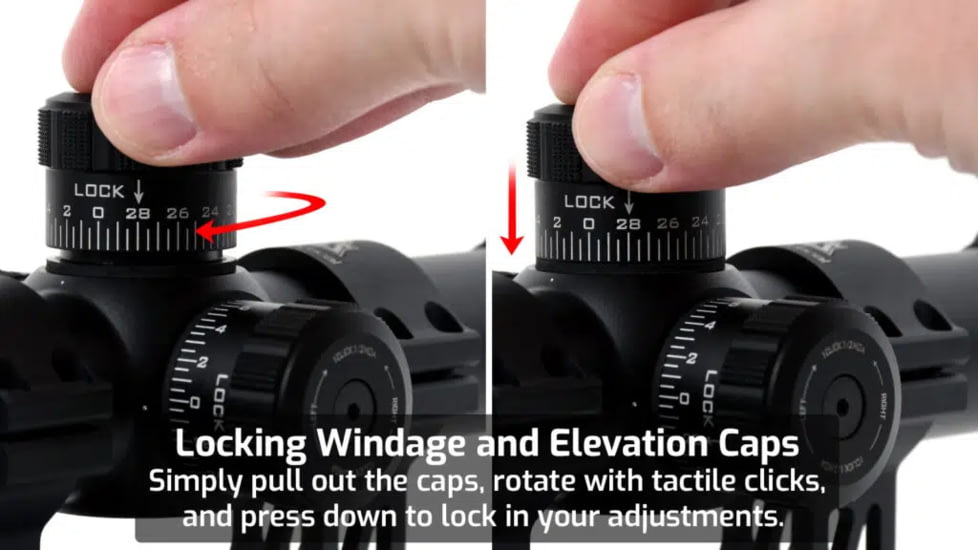 AT3 Tactical Red Tail 1-4x24mm Rifle Scope, 30mm Tube, Second Focal Plane, AT3-RT-NM-1-4x24