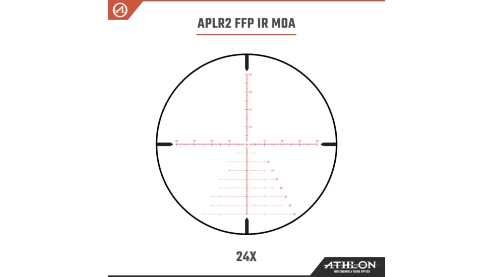 Athlon Optics Argos BTR Gen II Riflescope, 6-24x50mm, 30mm Tube, First Focal Plane, APLR2 FFP IR MOA Reticle, Matte Black, 214062