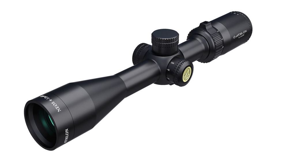 Athlon Optics Neos Side Focus Rifle Scope, 4-12x40mm, 1 in Tube, Second Focal Plane, Center-X Reticle, Matte Black, 216008-DMO